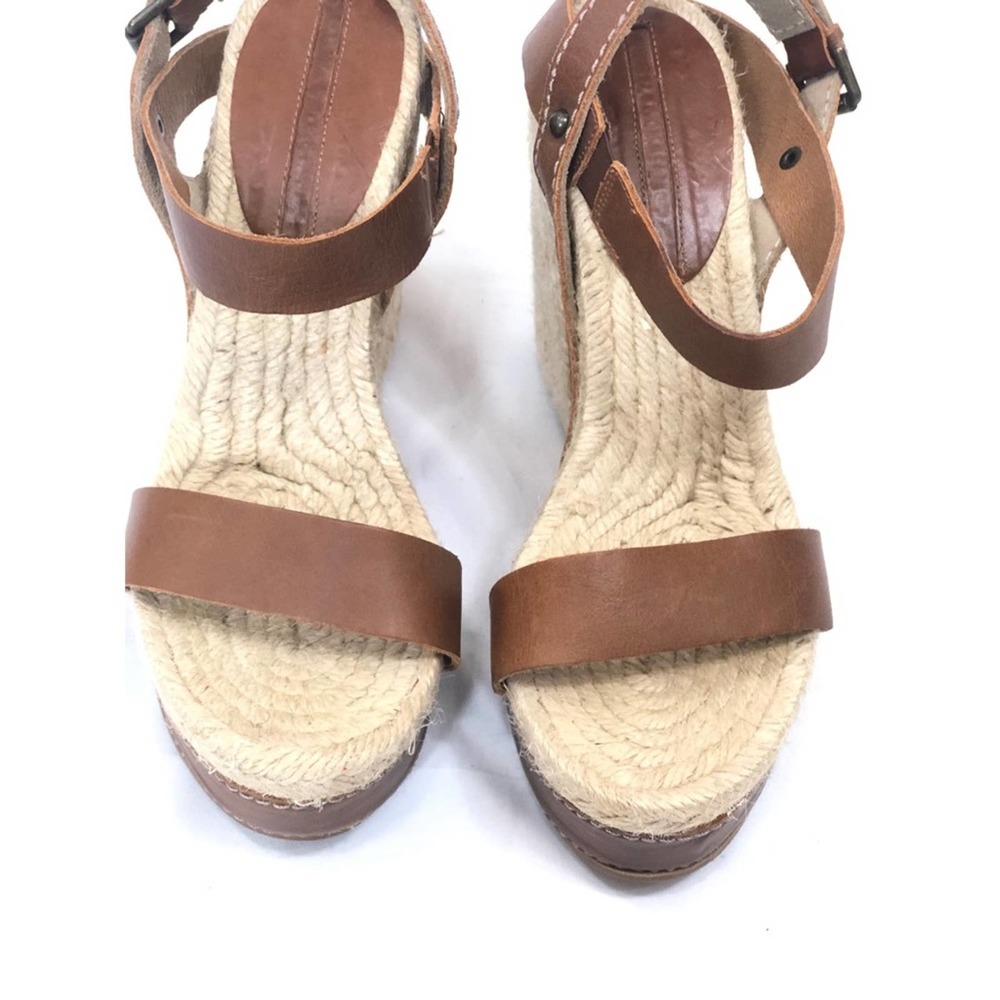 ADOLFO DOMINGUEZ Straw/Brown Wedges - Picture 2 of 8
